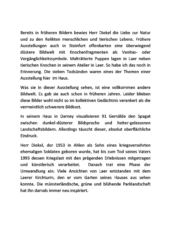 Einführung in die Ausstellung "Darney - la Vôge" in Steinfurt von Elvira Meisel-Kemper